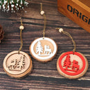 Wooden Christmas Ornament Deer and Tree pattern Xmas Tree PendantsSEAU