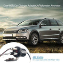 Car 12V Dual USB Electronic Charger Adapter w/Digital Voltmeter Ammeter Display