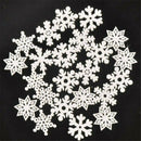 20* Christmas Snowflakes Wooden Pendants Xmas Tree Ornaments Hanging Decor Cute