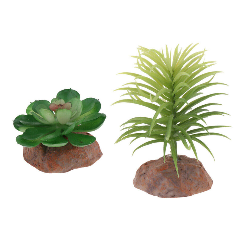 2x Water Plants Aquarium Ornament Landscape Reptiles