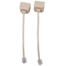 2 Pcs 6P4C RJ11 Male to 2x Female Splitter Tele pone Connector Adapter I4J3