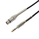 3P XLR Female Jack to 1/4" 6.35mm Male Plug Stereo Microphone Cable Adapter