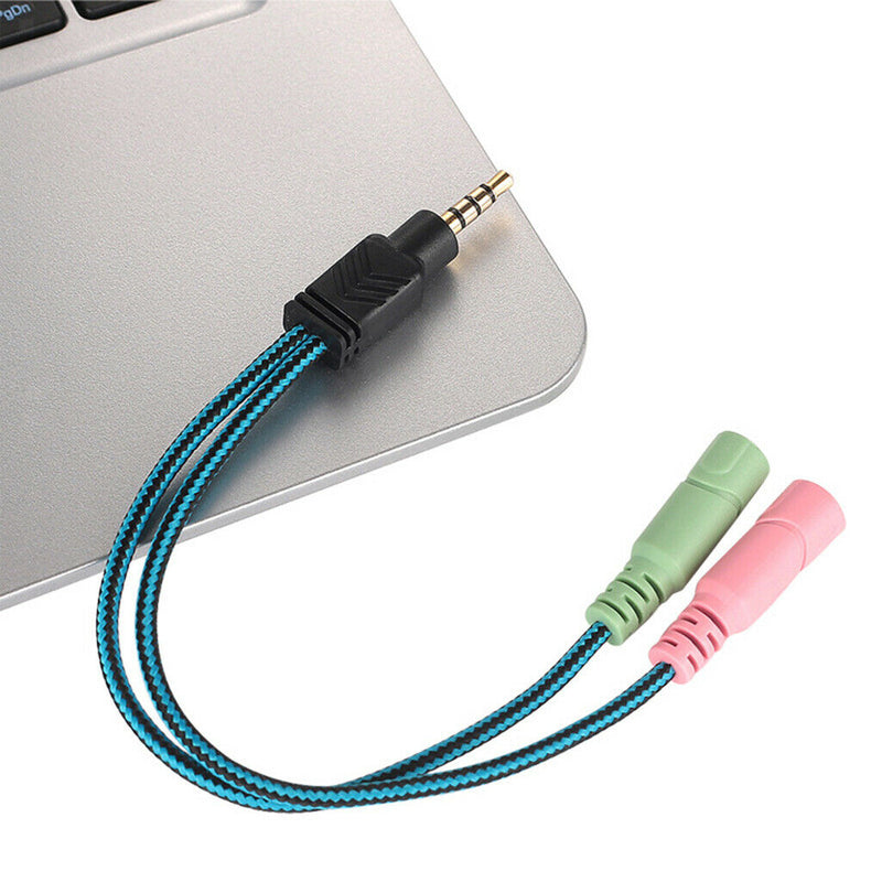 4x 3.5mm 1/8 '' 4 Pole 2 Female To 1 Male Cable Adapter Cable