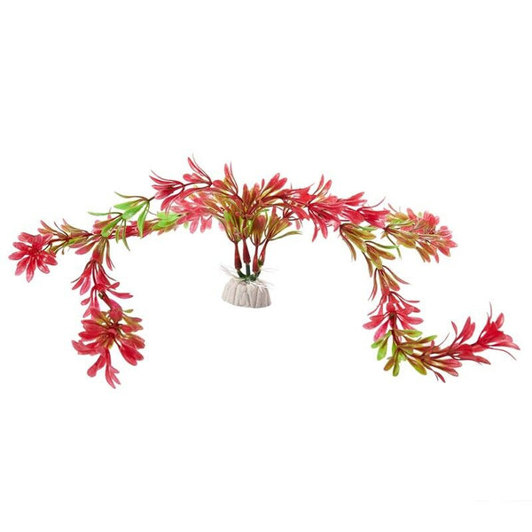 Aquarium Air Stone Red Green Artificial Aquatic Plant Ornament 15"