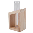 Crystal Glass Test Tube Vase in Wooden Stand Flower Pots for Hydroponic Pla
