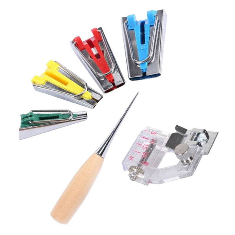 1 Set Fabric Bias Tape Maker Kits for Sewing Quilting Awl and Adjustable Binder