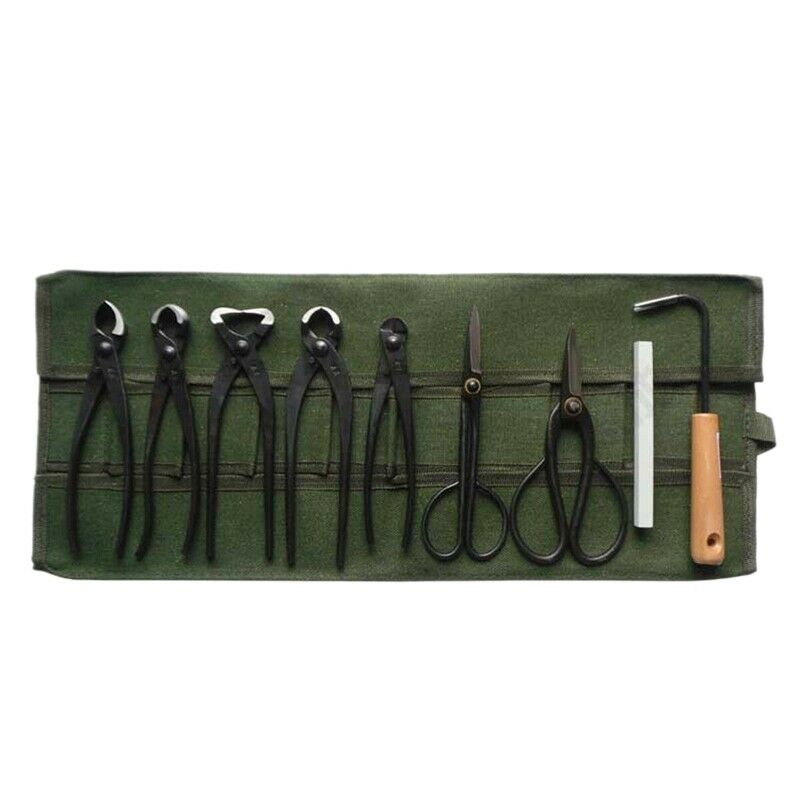 1X(600x430Mm Japanese Bonsai Tools Storage Package Roll Bag Canvas Tool Set