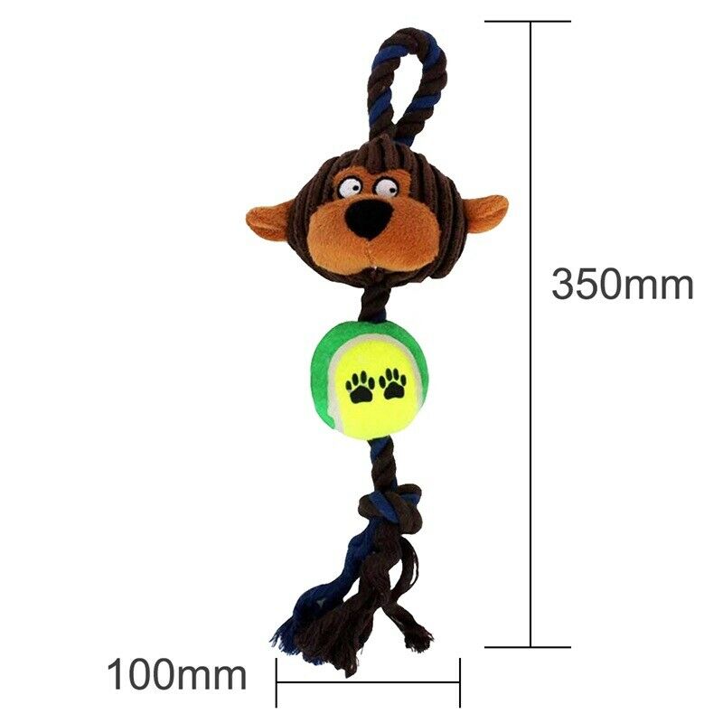 Cotton Ropes Tennis Ball Plush Dog Toys Pet Playing Monkey Interactive Chew