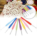 8Pcs Crochet Needles 2.5-6mm Rubber Handle Hooks Knitting Set Accessories