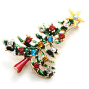 Brooch Enamel Gorgeous Rhinestone Crystal Christmas Tree Pin Holiday Party-Gifts
