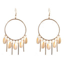 Bohemian National Round Shell Pendant Overhanging Earrings Women'S Long All
