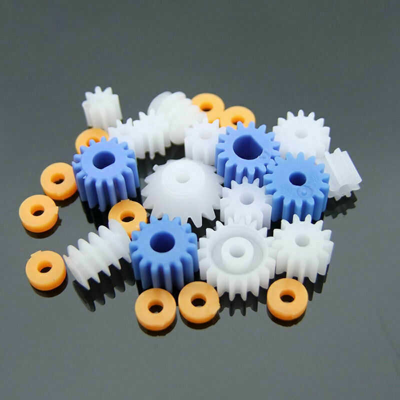80Pcs Plastic DIY Robot Gear Set Single Double Layer R3P1 Crown Sleev Shaft F7K9