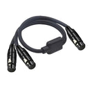 3Pin XLR Female Plug to Dual 2 Female Jack Y Splitter Mic Guitar Cable Black