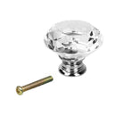 Zinc Alloy Drawer Wardrobe Pull Door Knob Screw Crystal Glass Cabinet C7O2. N8R4