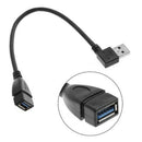 Usb 3.0 Angle 90 Degree Extension Cable Male To Female Adapter Cord Data Le