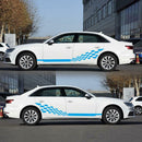 Plaid Stripes Vinyl Car Styling Stickers Auto Body Side Skirt Decorative Decals