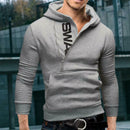 Men Teenager Boy Autumn Long-Sleeves Zipper Hoodie Sweatershirt (Grey L) A