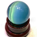 Blue Cat's eye Opal Natural Quartz Crystal Healing Round Stone Ball Sphere Decor
