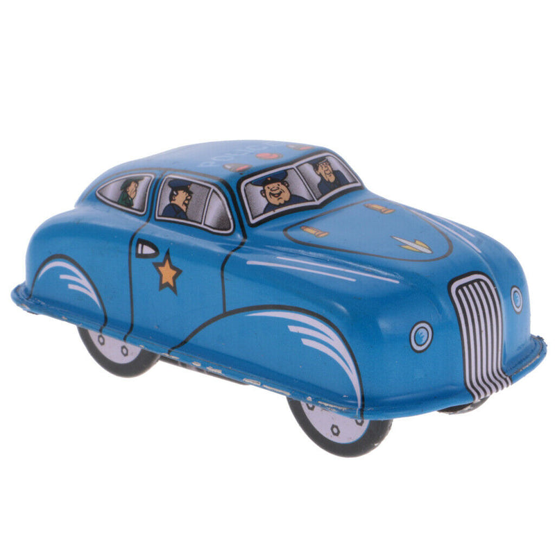 Classic Wind-up Toys Police Car Clockwork Menchincal Tin Toys Collectibles