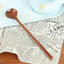 Korean Style Wooden Soup Spoon Long Natural Wood Handle Kitchen Cutlery Spoon