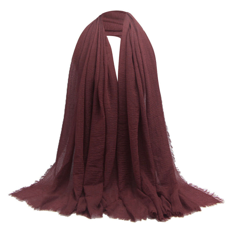 5 Pcs Ladies Soft Cotton Long Scarf Crinkle Hijab Muslim Jewish Head Scarf