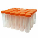 30 pcs 50ml Flat-Bottom Plastic Graduated Vial Tube with Screw Cap