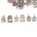 50pcs Wood Chips Bird Cage Shape DIY Pendant Home Wall Album Decoration