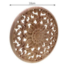 Carved Flower Carving Round Wood Appliques For Furniture Cabinet Unpainted  X2L7