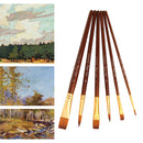 6x Artist Paint Brush Set Nylon Hair for Acrylic Oil Watercolor Art Paitning