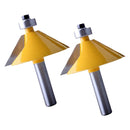 2pcs 45 Carbide Cutting Tool, 8mm Shank Finger Joint Glue Router Bit Woodwork