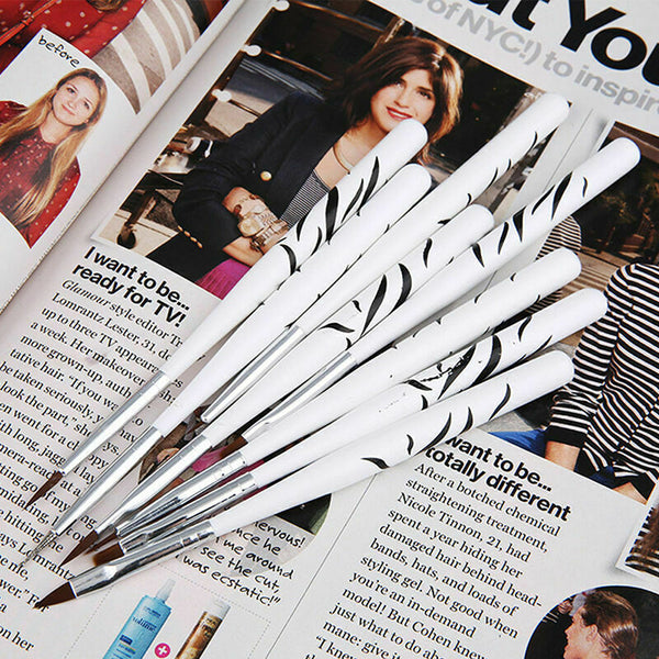 8 Pcs Nail Art Design Brush Dotting Painting Pen Set Acrylic Drawing Liner O6D2