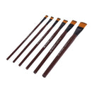Art Artist Supplies 6 Brown Nylon Paint Brushes