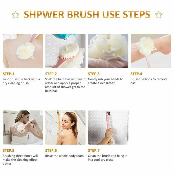 Lazy Tribe Bath Brush- Shower Body Brush -Improves Skin's Health And Beauty W9Q9