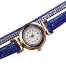 New Fashion Luxury Rhinestone Bracelet Watch Women Quartz Watch Blue