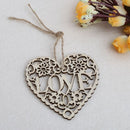 10Pcs Wooden Love Heart Shape Wedding Party Home Hanging Decoration Craft DIY