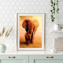 5D DIY Full Round Drill Diamond Painting Snuggle Elephant Cross Stitch Kit A
