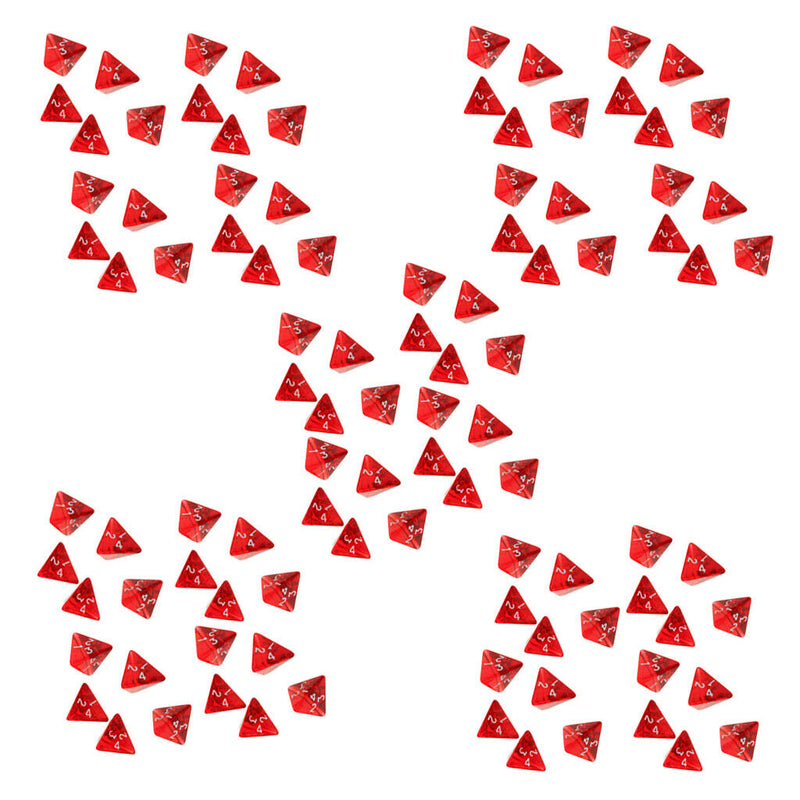 100 Dice Multi-Played D4 Dice for Role Playing Games - Red
