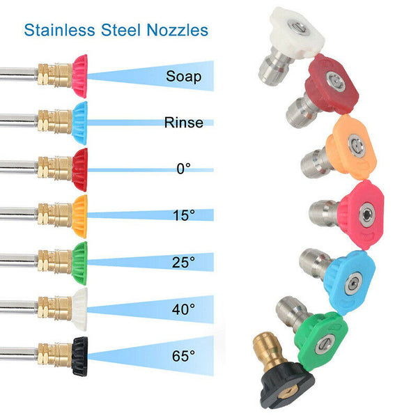 Power Pressure Washer Spray Nozzle Tips and Quick Connect Pivot Adapter CoupB5H1