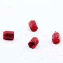 Motorbike 12x12MM Car Red Wheel Tyre Tire Valve Dust Stems Air Cap Pack of 4