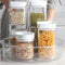 Lazy Susan Divided Turntable Storage Container, Clear Round Organizer Box