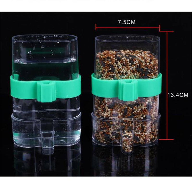 Bird Cage Auto Water Bottle Parrot Food Hanging Dispenser Dual Use Feeder AU