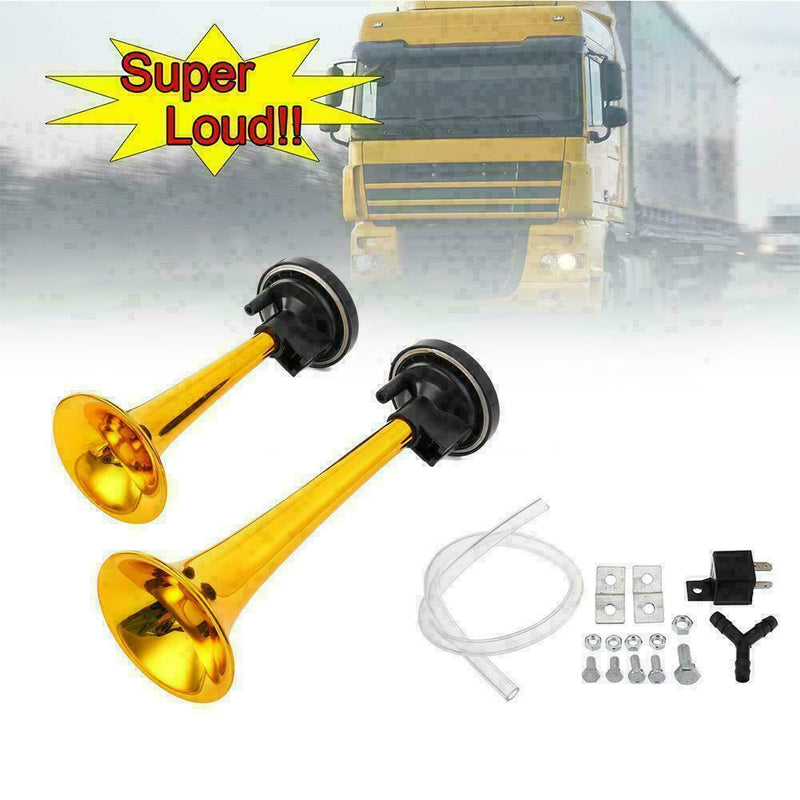 12V 178dB Super Loud Air Horn Dual Trumpet Compressor Train For Car Truck A Y3B7