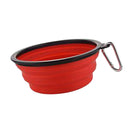 Pet Dog Portable Silicone Collapsible Travel Feeding Bowl Dish Feeder Red
