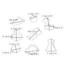 8pcs/Set DIY Dinosaur Fondant Cake Mold Plastic Biscuit Baking Mould Decor