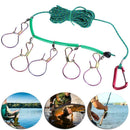 5m Braided Rope Chain Stringer with 5 Stainless Steel Fishing Locks Buckles