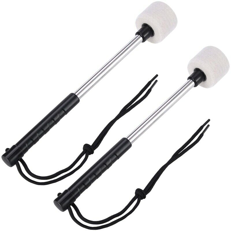 2Pcs Bass Drum Mallet Felt Head Percussion Mallets Timpani Sticks with Stai
