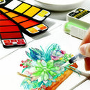 42 Colors Pigment Paints Set Solid Watercolor With Waterbrush For Drawing P