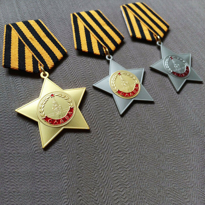 1 2 3 CLASS GLORIOUS MEDAL FULL SET GROUP ORDERS OF MILITARY GLORY RUSSIA WW2