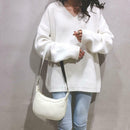Women Retro Shoulder Bags Leather Money Purse Messenger Handbag (Beige) A