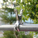 6pcs 9cm Small Stainless Steel Beach Towel Hanger Clamps Clothes Pegs Clips Tool